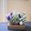 9” Lavender & Lamb’s Ear In Burlap with Crate - Set of 6