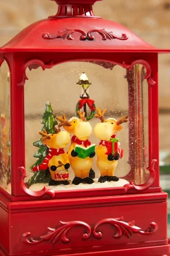 9.5"LED Battery/USB Reindeer Band Water Globe with timer