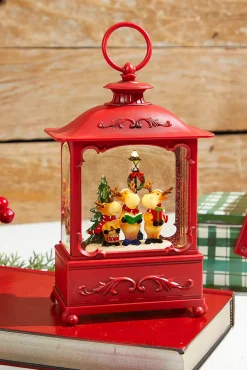 9.5"LED Battery/USB Reindeer Band Water Globe with timer
