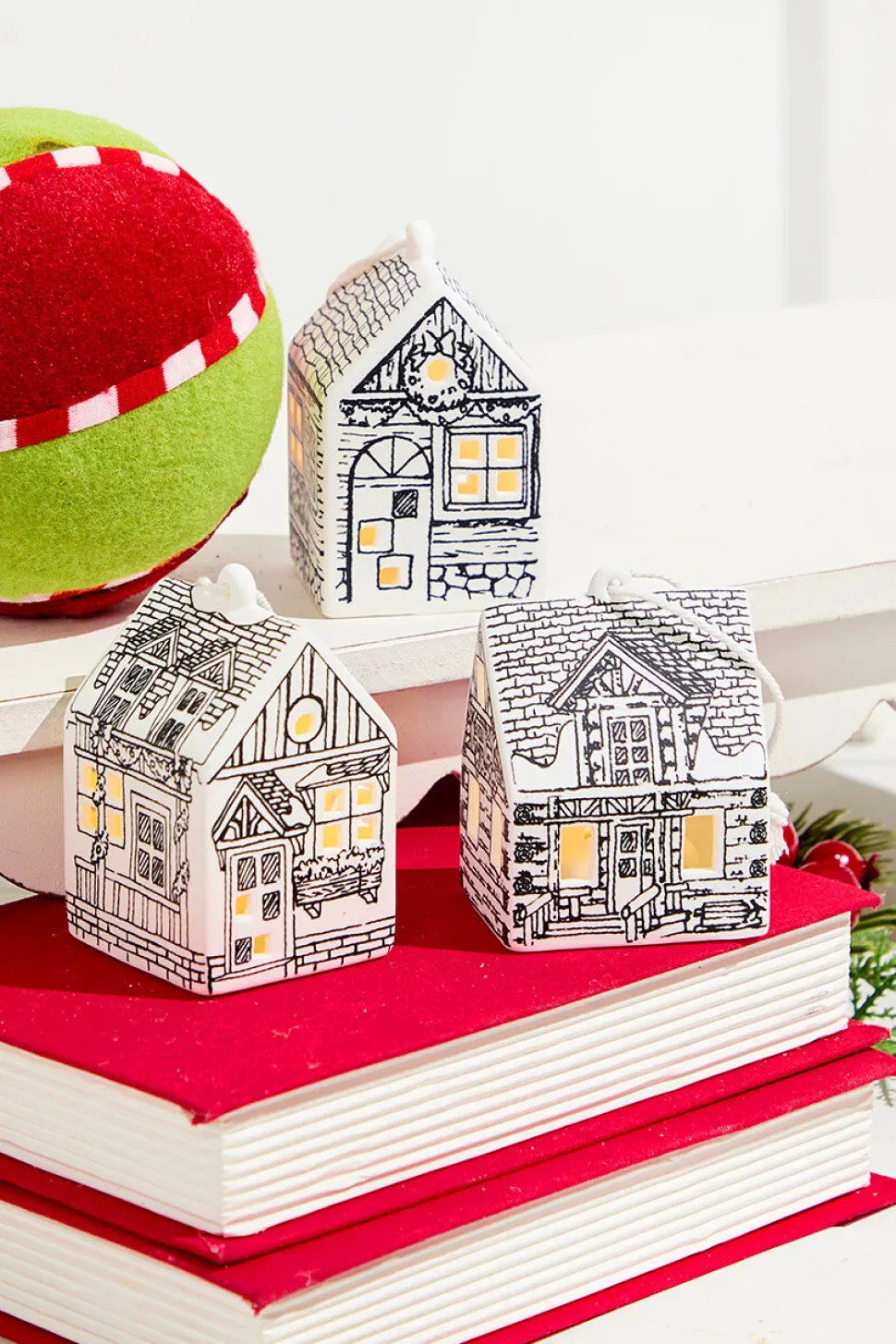3" LED Ceramic House Ornament