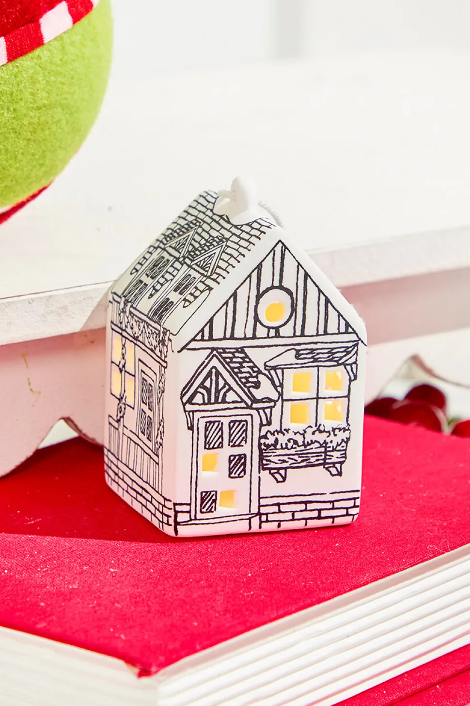 3" LED Ceramic House Ornament