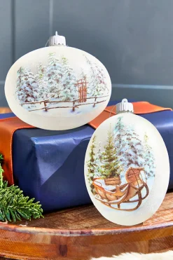 6” LED Country Sled/Sleigh Frosted Ornament
