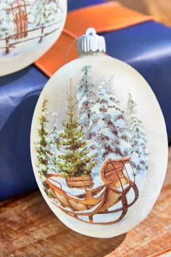 6” LED Country Sled/Sleigh Frosted Ornament