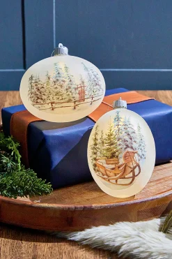 6” LED Country Sled/Sleigh Frosted Ornament