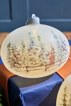 6” LED Country Sled/Sleigh Frosted Ornament