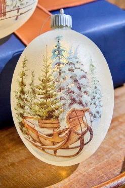 6” LED Country Sled/Sleigh Frosted Ornament
