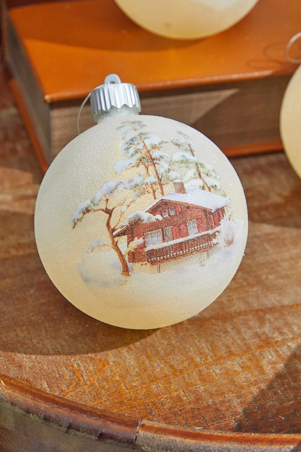 4” LED Glass Cabin Ornament