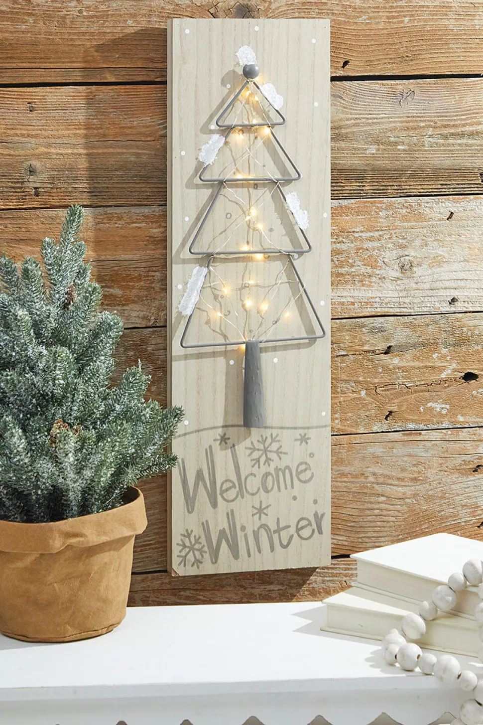 24” LED Holiday Tree Wall Decor