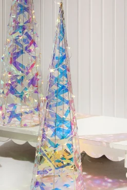 LED Iridescent Trees (Battery Operated) - Set of 2