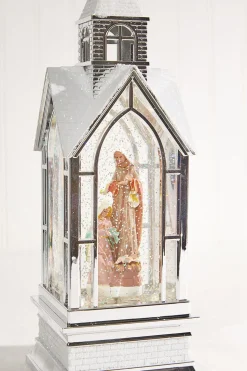 12" LED Nativity in Church Waterglobe