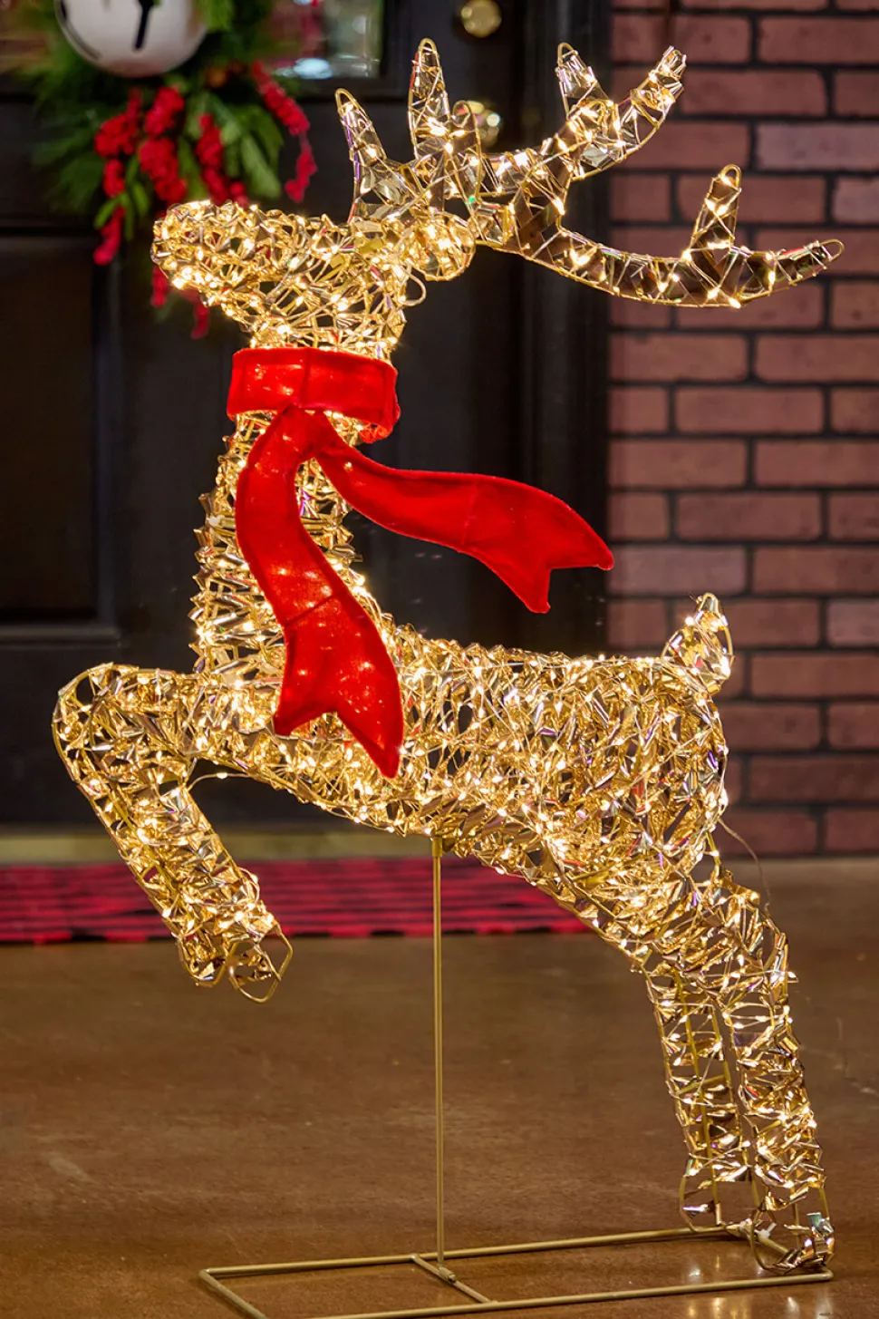 3.3' LED Prancing Reindeer with Red Bow - 720L