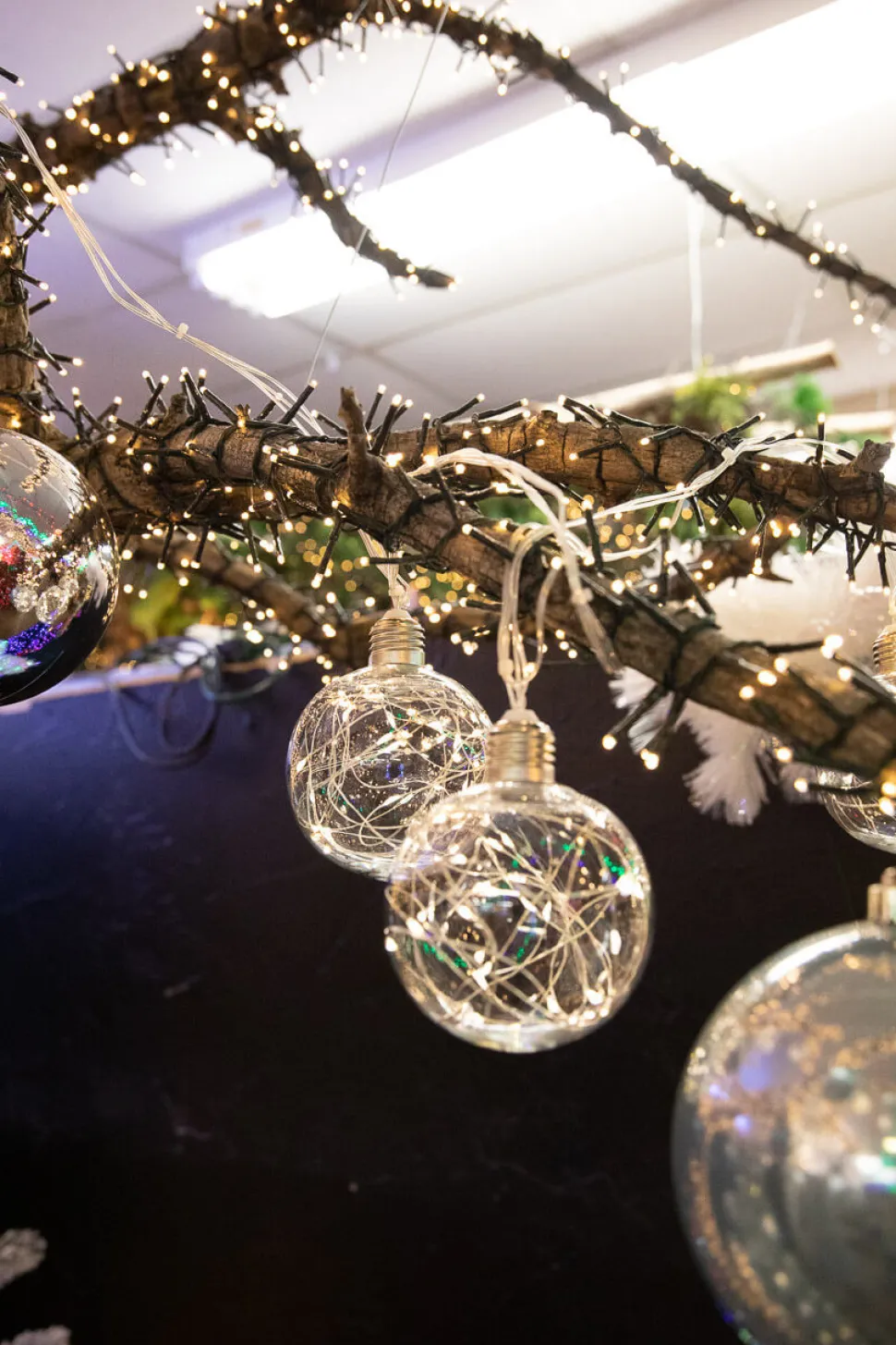 LED String Lights with Clear Balls - 4” Orbs