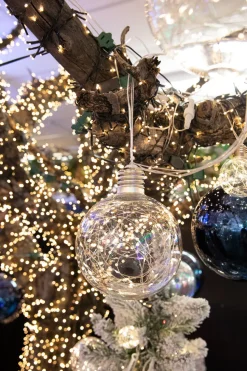 LED String Lights with Clear Balls - 6" Orbs