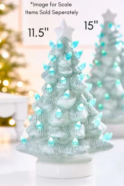11.5" Light Blue Ceramic LED Tree