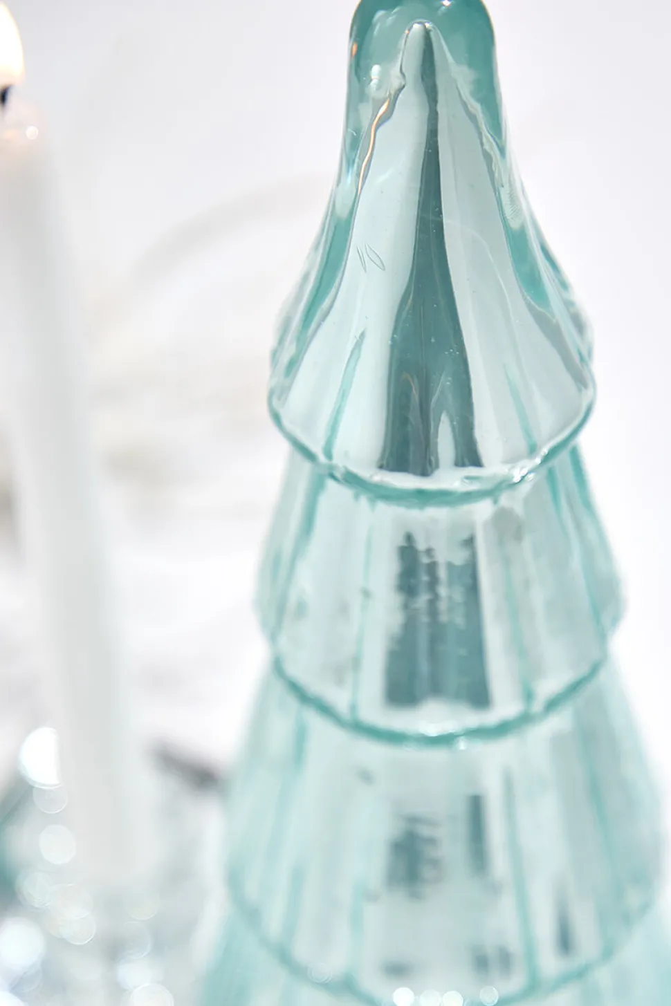 15" Light Blue Mercury Glass Tabletop Tree