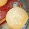 4” Lighted Ceramic Ball Ornament