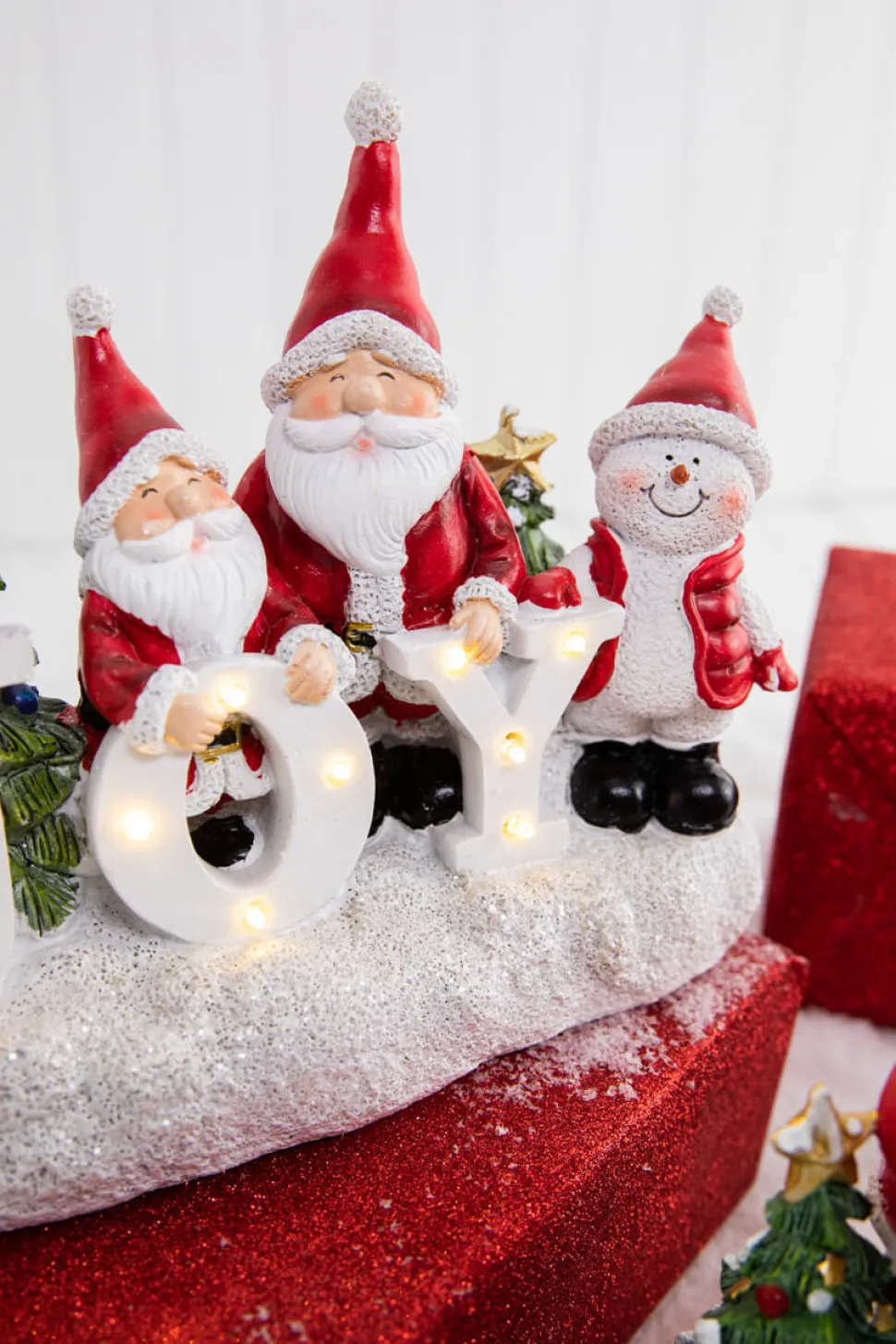 Lighted Holiday Resin Figure - Snowman on Right