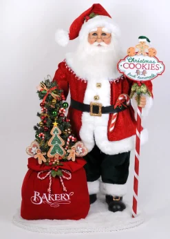 Lighted Mr. Claus Bakery Santa