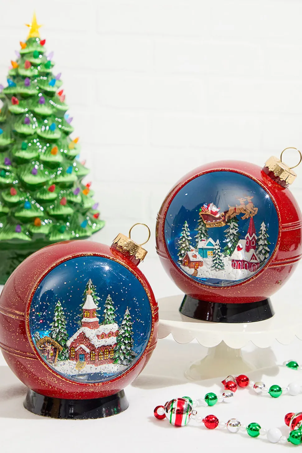 8" Lighted Musical Spinning Water Globe