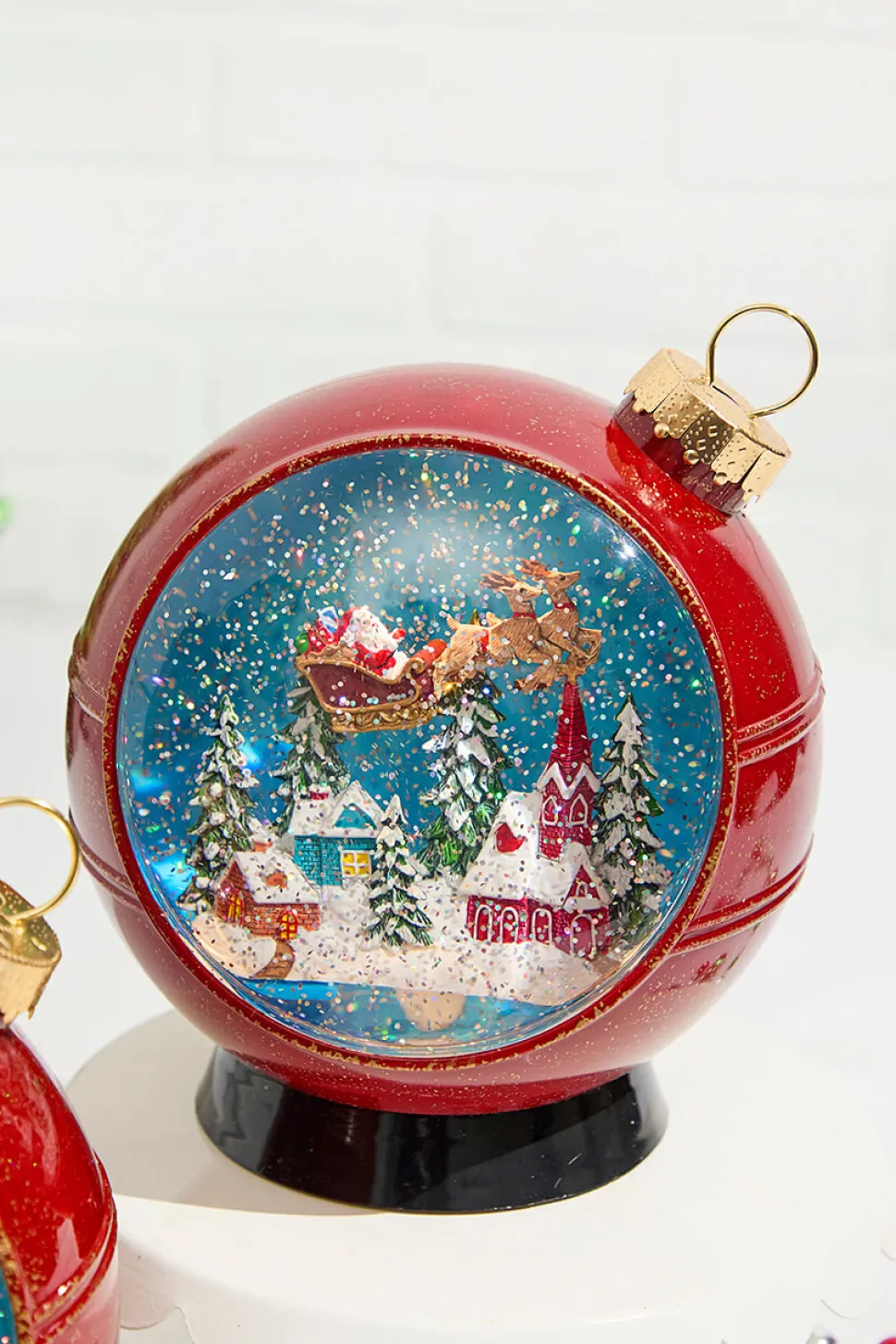 8" Lighted Musical Spinning Water Globe