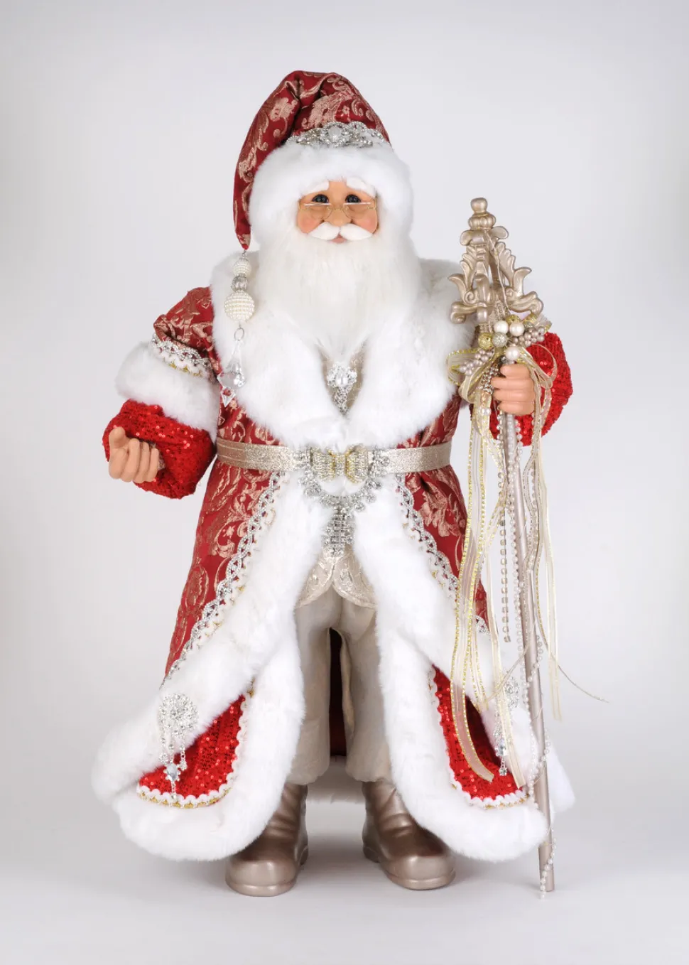 Lighted Red Couture Santa