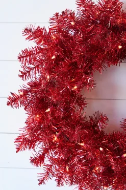 20” Lighted Red Wreath