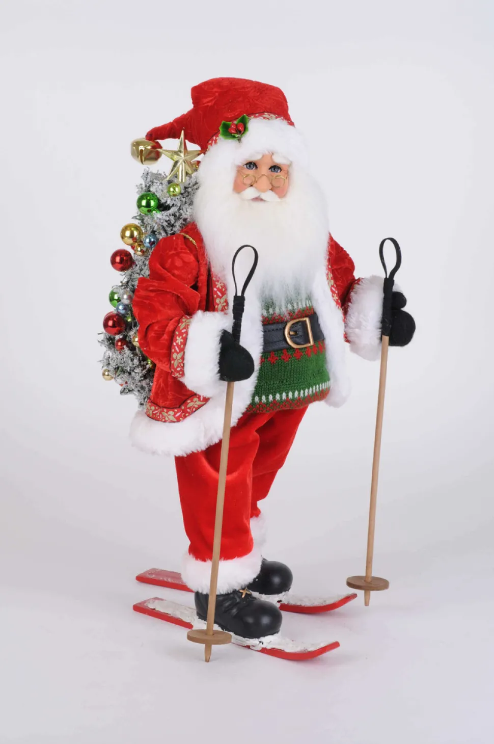 Lighted Ski Santa