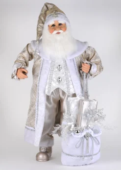 Lighted White Elegance Santa