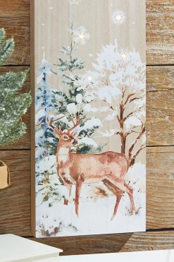 24” Lighted Winter Wood Wall Art