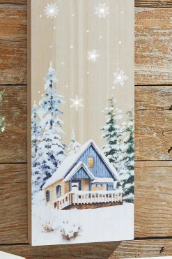 24” Lighted Winter Wood Wall Art