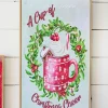 19.6" Lighted Wood Holiday Design Wall Sign