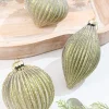 4.25" - 6" Light Green Ribbed Glass Ornaments