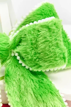 12" Lime Green Furry Storyville Bow