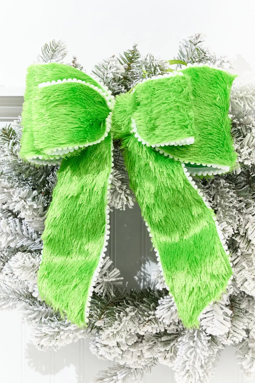 12" Lime Green Furry Storyville Bow