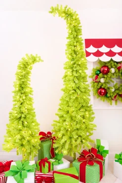 7' Lime Green Whimsical Tree with LED Lights