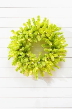 30" Lime Green Wreath with LED Lights