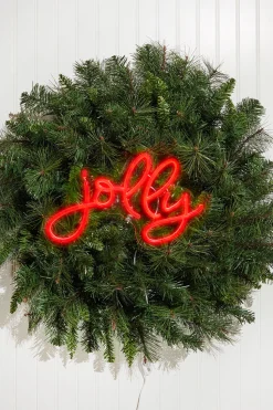 14" Lit Neon Jolly Sign
