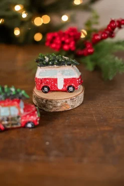 3.7” L Resin Holiday Vehicle with Tree Ornament