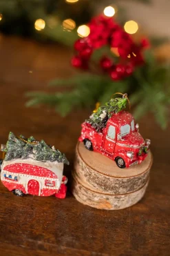 3.7” L Resin Holiday Vehicle with Tree Ornament