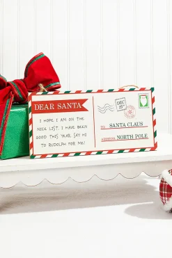 12.5"L x 6"H Dear Santa Postcard Sign