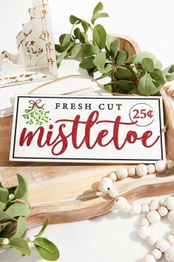 12.5"L x 6"H Fresh Cut Mistletoe Sign