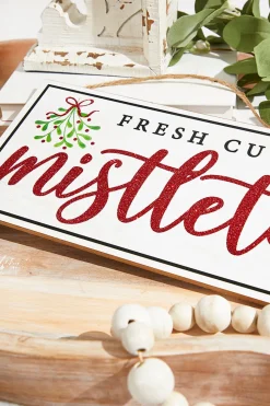 12.5"L x 6"H Fresh Cut Mistletoe Sign
