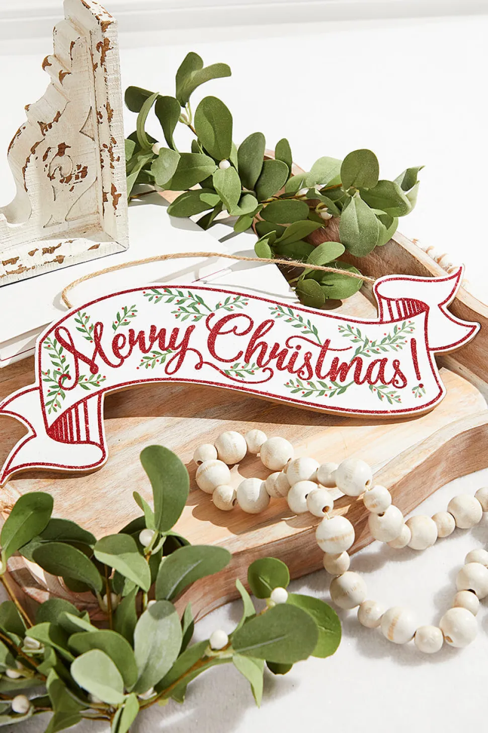 15"L x 6.25"H Glitter Christmas Banner