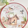 8.34" Melamine Holiday Chickadee Design Plate
