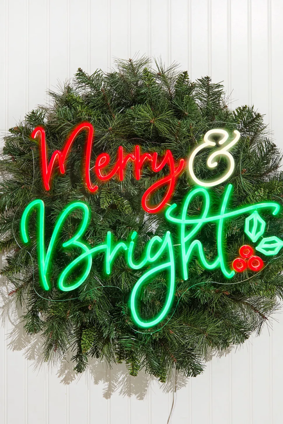 24" Merry & Bright Lit Neon Sign