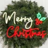 15.7" Merry Christmas Lit Neon Sign