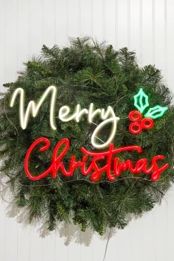 15.7" Merry Christmas Lit Neon Sign