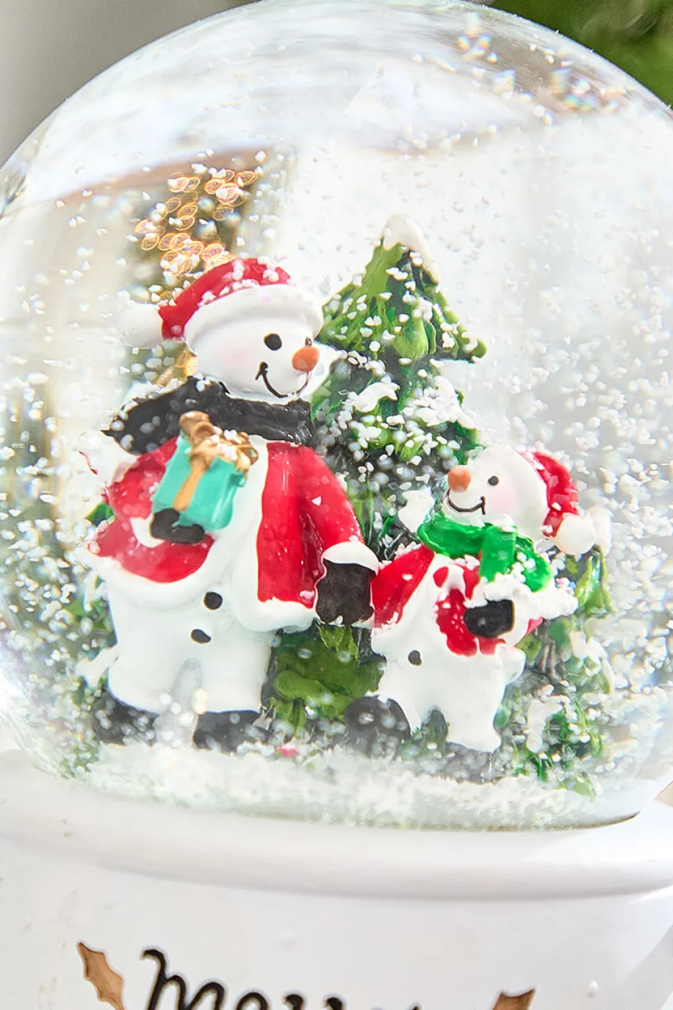 7" Merry Christmas Snowman Globe