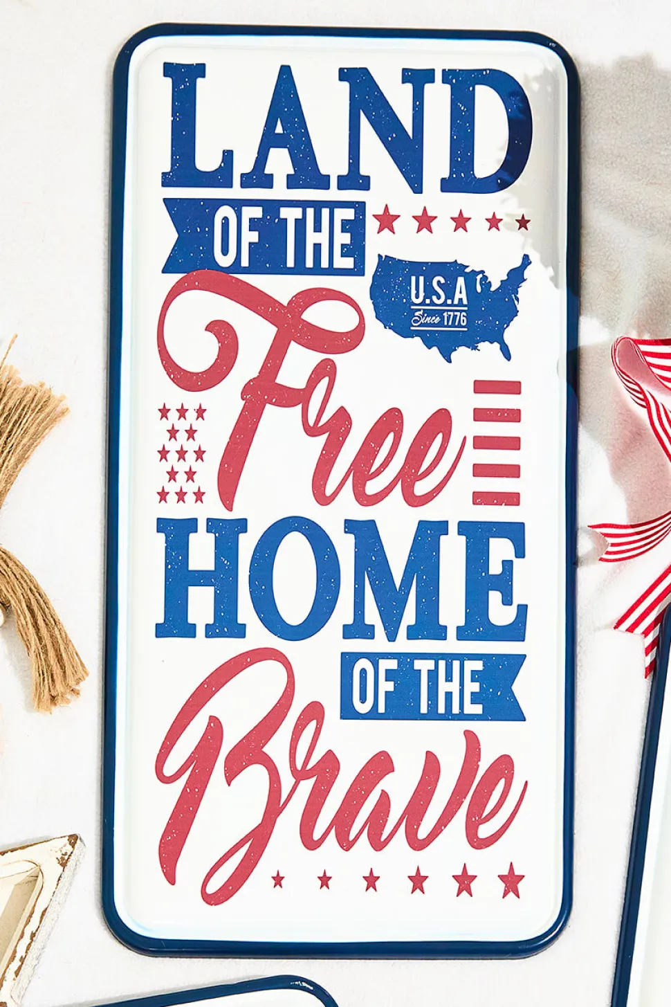 23.8" Metal Americana Wall Decor