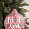 8.6” Metal Buffalo Check Christmas Ornaments